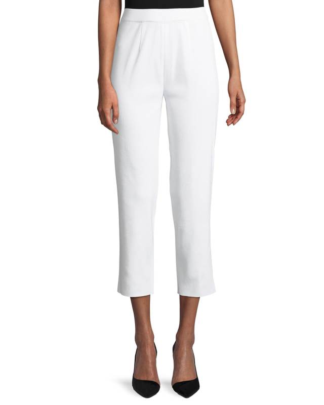 Plus Size Slim-Leg Knit Ankle Pants